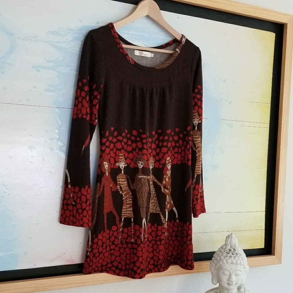 Axyeh Ladies long-sleeve sweater dress - Picture 4 of 10